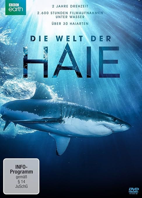 DVD-Cover Die Welt der Haie (BBC Earth) – Großer Weißer Hai unter Wasser