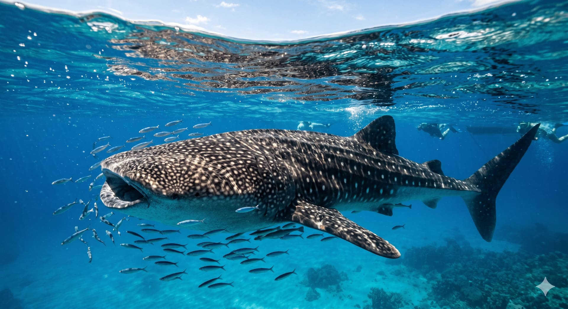 Walhai (Rhincodon typus) – größter Fisch der Welt mit Punktmuster